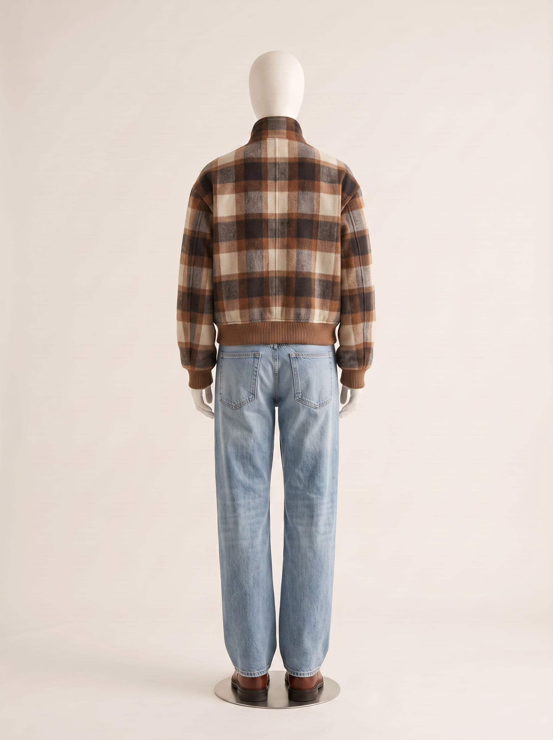 Bracken, back view of a custom brushed wool jacket by Kroja