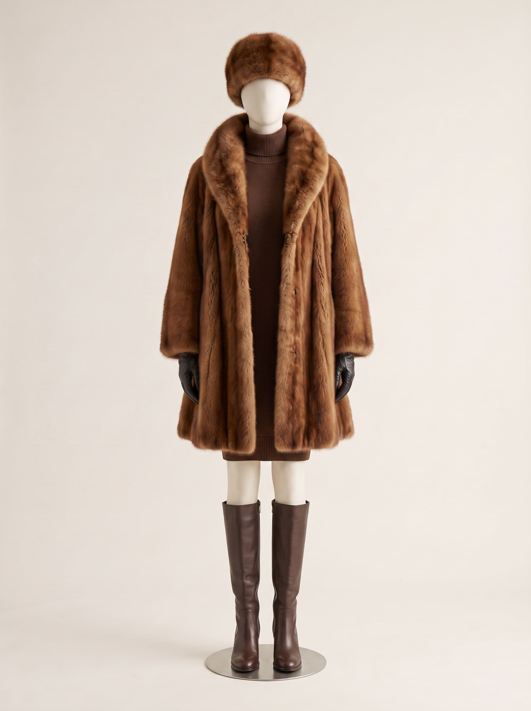 Cognac, a custom fur coat by Kroja, made to order