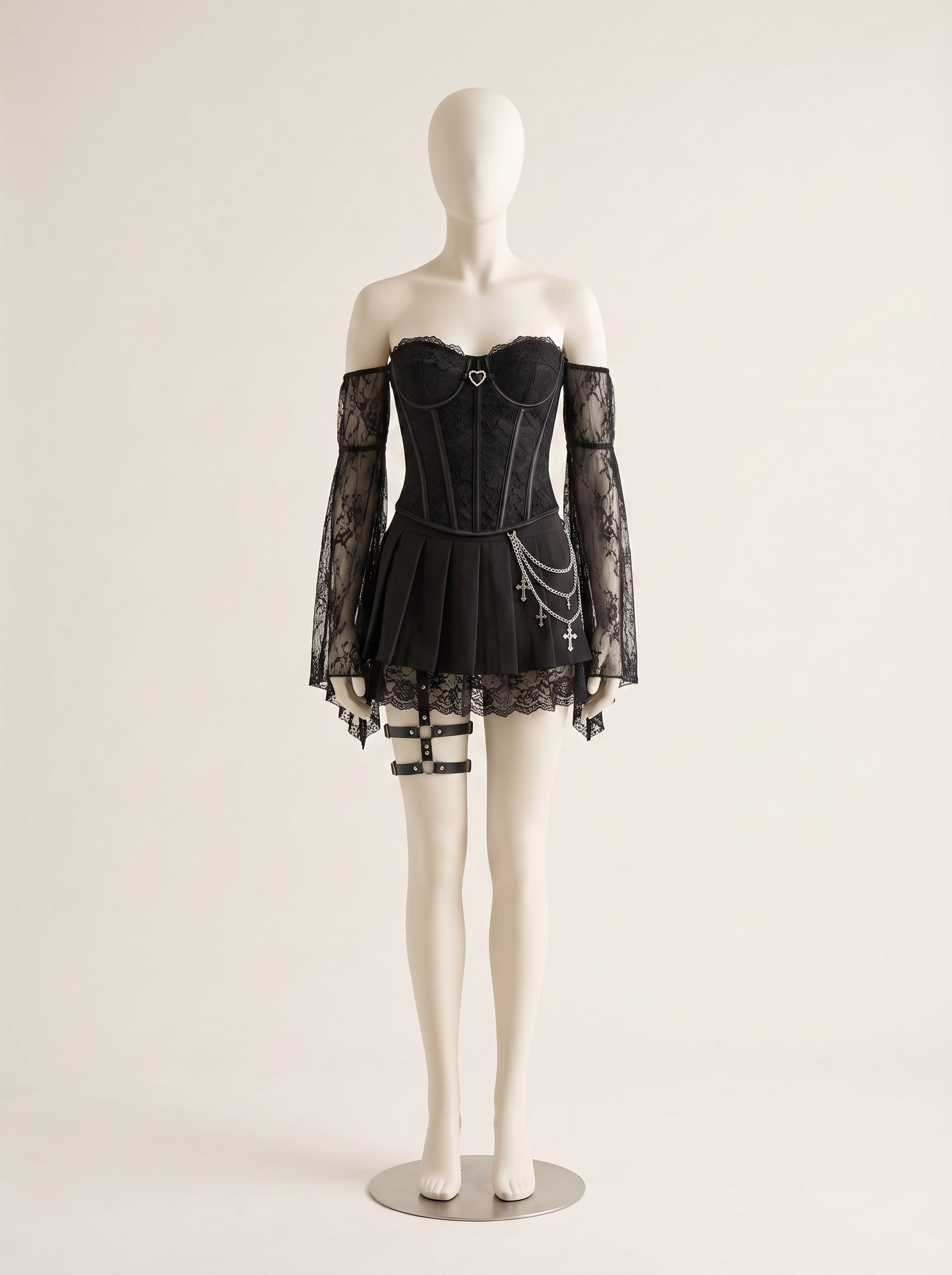 Reliquary, a custom cotton twill & lace corset by Kroja, made to order